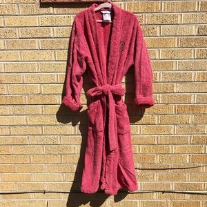 COMPANY STORE Turkish Terry Bath Robe Hot Pink Long With Embroidered “C”